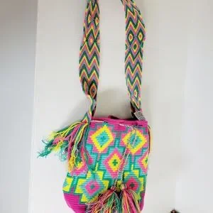 Bags | Vibrant Colorful Woven Boho Bucket Bag | Poshmark display picture 1